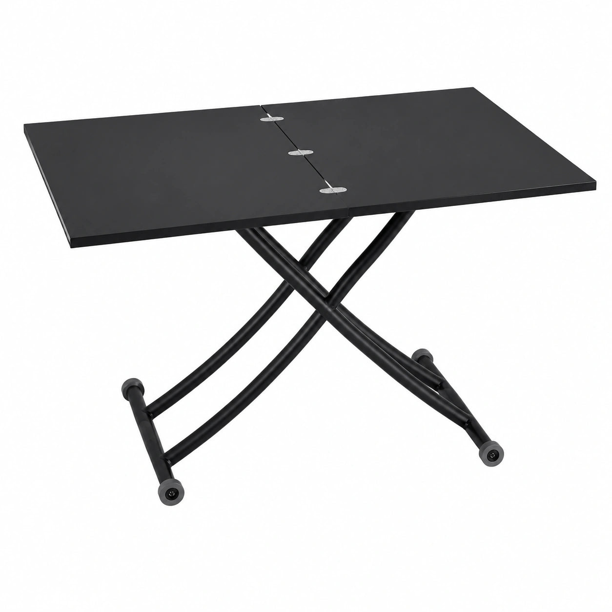 Table basse, extensible, avec rangement, coloris noir, pour le salon