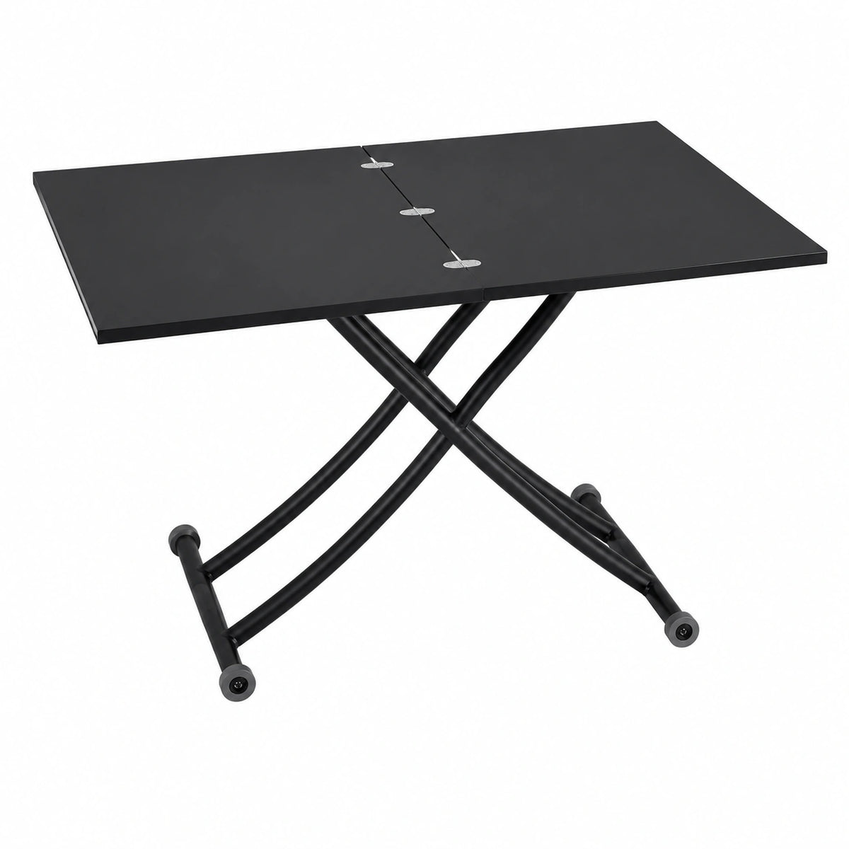 Table basse, extensible, avec rangement, coloris noir, pour le salon