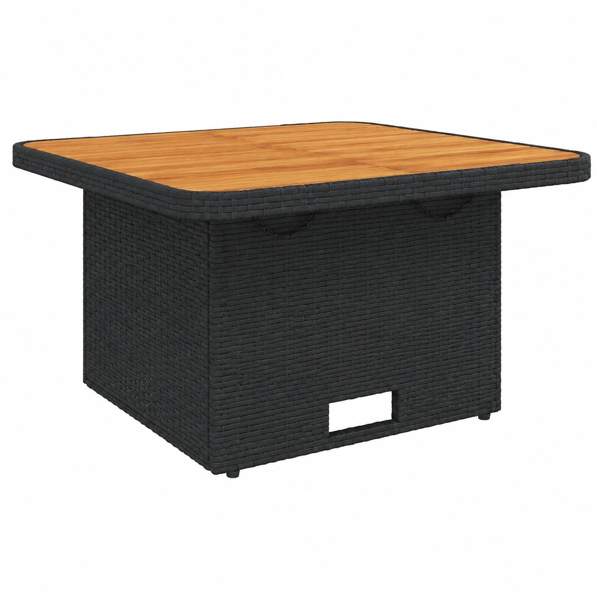 Table de jardin, en résine tressée, coloris noir et marron, pour la terrasse ou le jardin