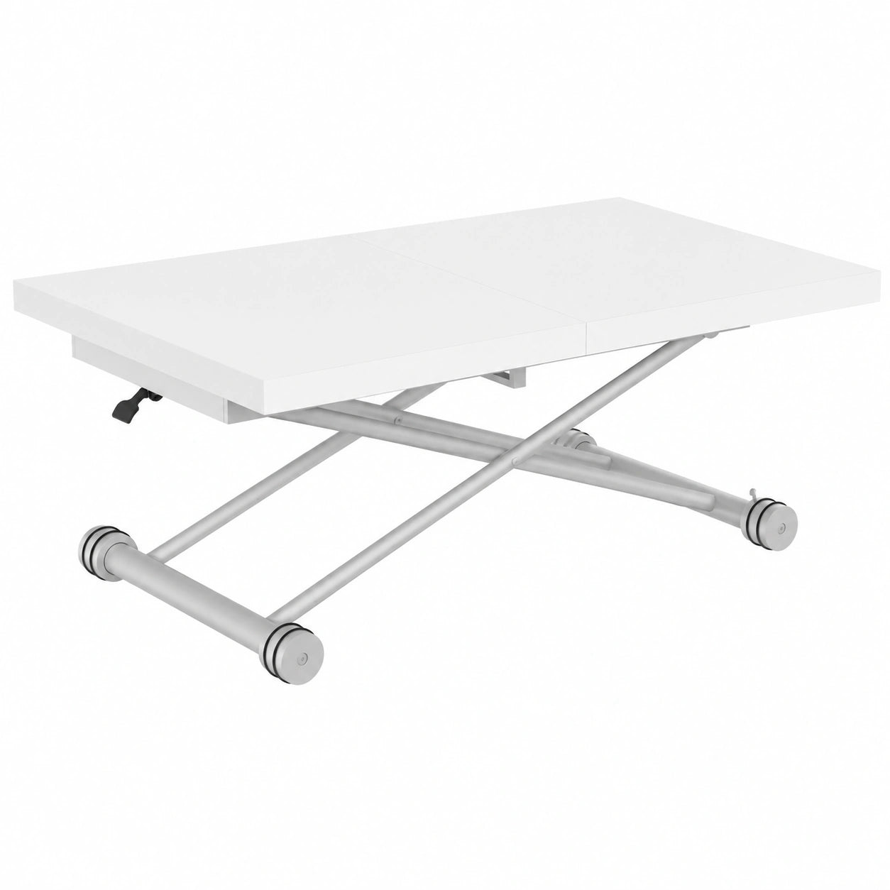 Table à manger, extensible, coloris blanc et gris, pour la salle à manger