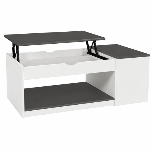 Coffre de rangement extérieur, coloris blanc et gris, pour la terrasse ou le jardin
