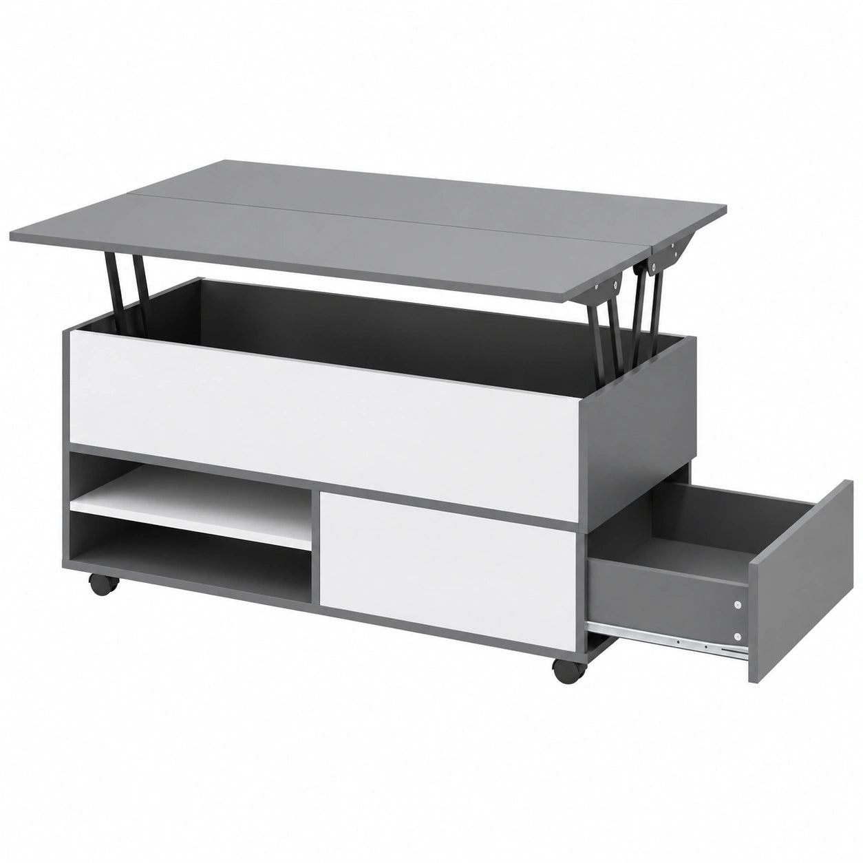 Table à manger, réglable, avec rangement, avec tiroirs, pour la salle à manger