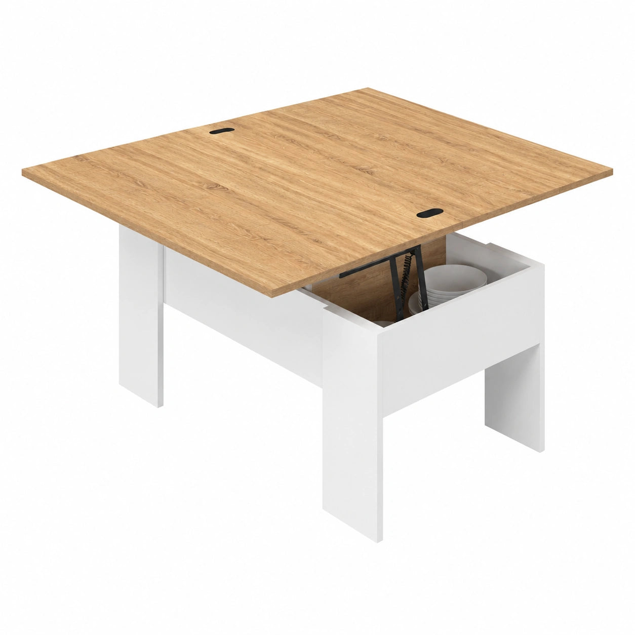 Table à manger, convertible, coloris blanc, pour la salle à manger