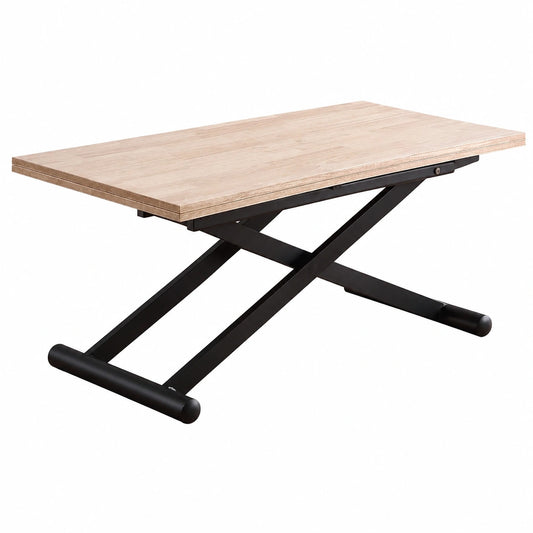 Table basse, en chêne et métal, extensible, pour le salon