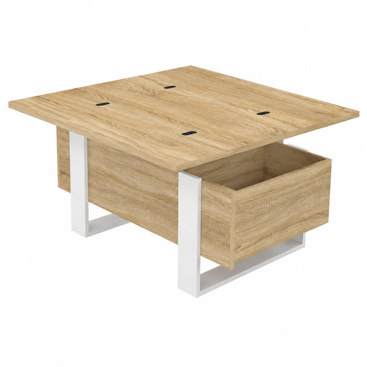 Table à manger, convertible, coloris blanc, pour la salle à manger