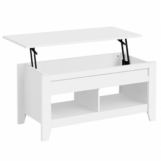 Table, en panneaux de bois, coloris blanc, pour les espaces de vie