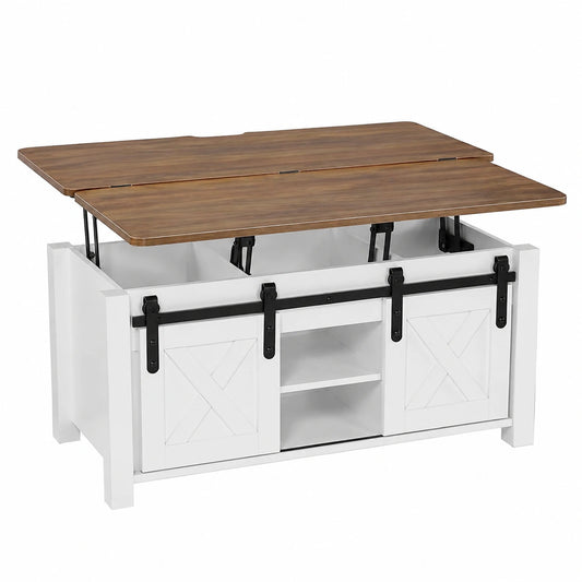 Bureau, avec rangement, avec portes, coloris blanc et marron, pour l’espace de travail